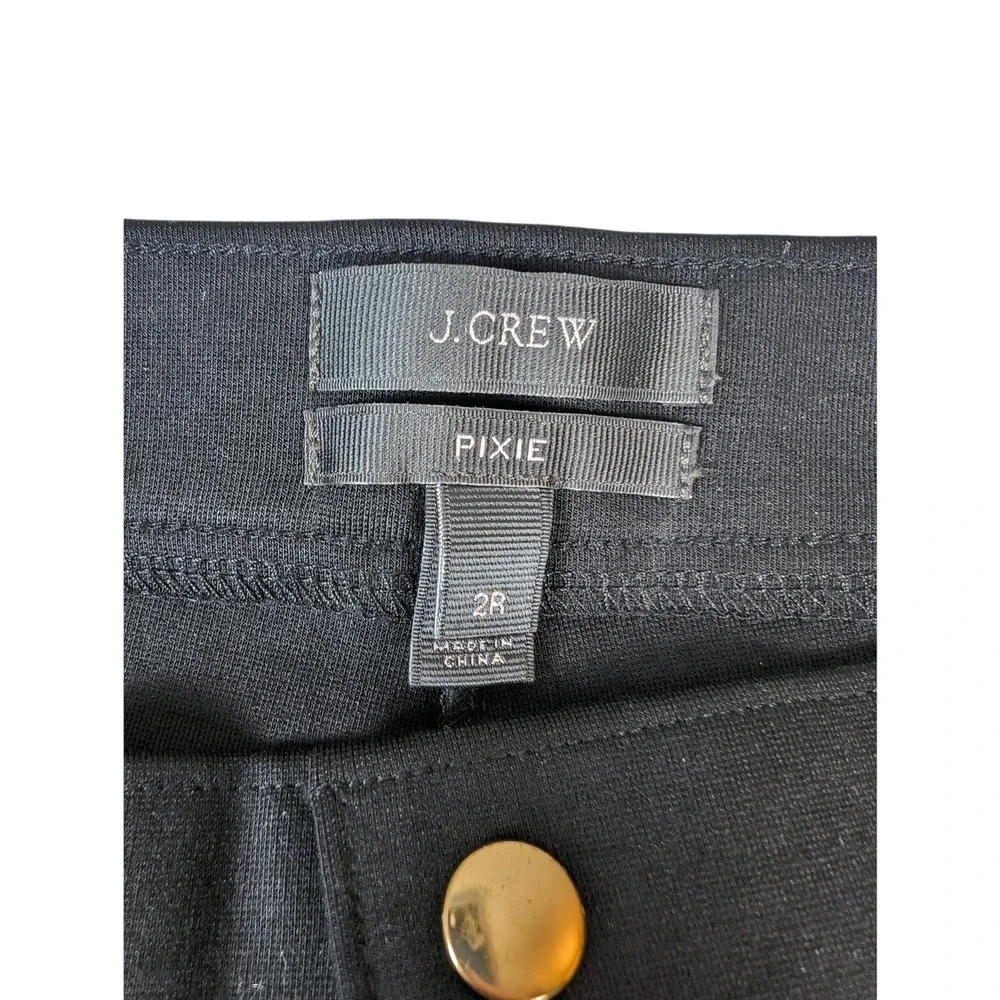 J Crew Pants Women's Black Pixie Snap-Front Dress  Size‎ 2 Stretchy Sleek